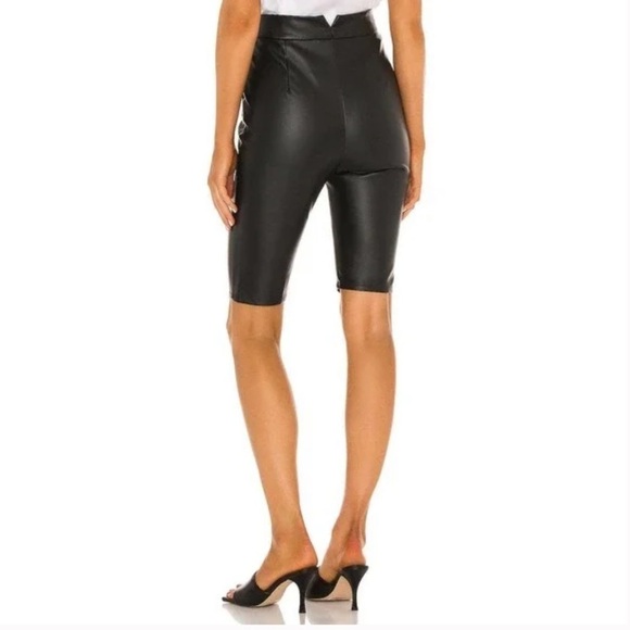 LPA Faux Leather Nino Biker Shorts in Black Size Medium - Picture 4 of 10